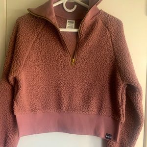 PINK fuzzy pullover size XS